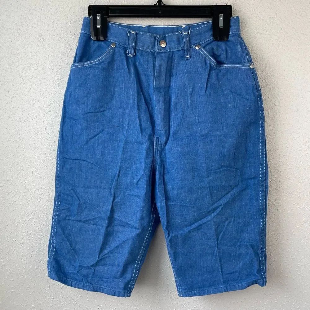 Vintage 60’s Sanforized Wrangler Blue Bell Denim Shorts Size Misses 16